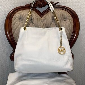 Michael Kors Large Optic White Shoulder Tote